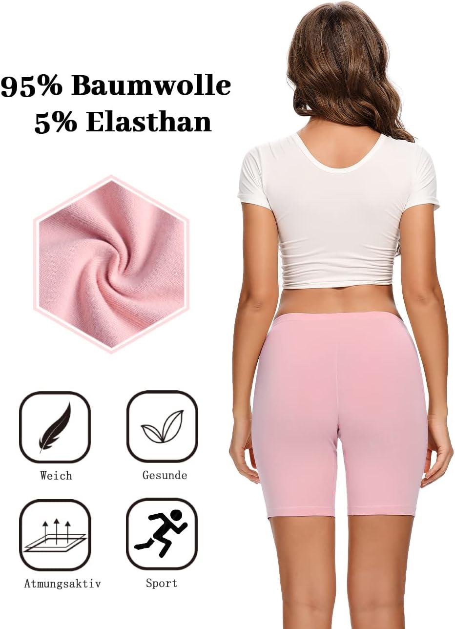 imageMolasus Womens Cotton Boxer Shorts Underwear Anti Chafing Bike ShortsRegular ampamp Plus SizeMulticolor4pack