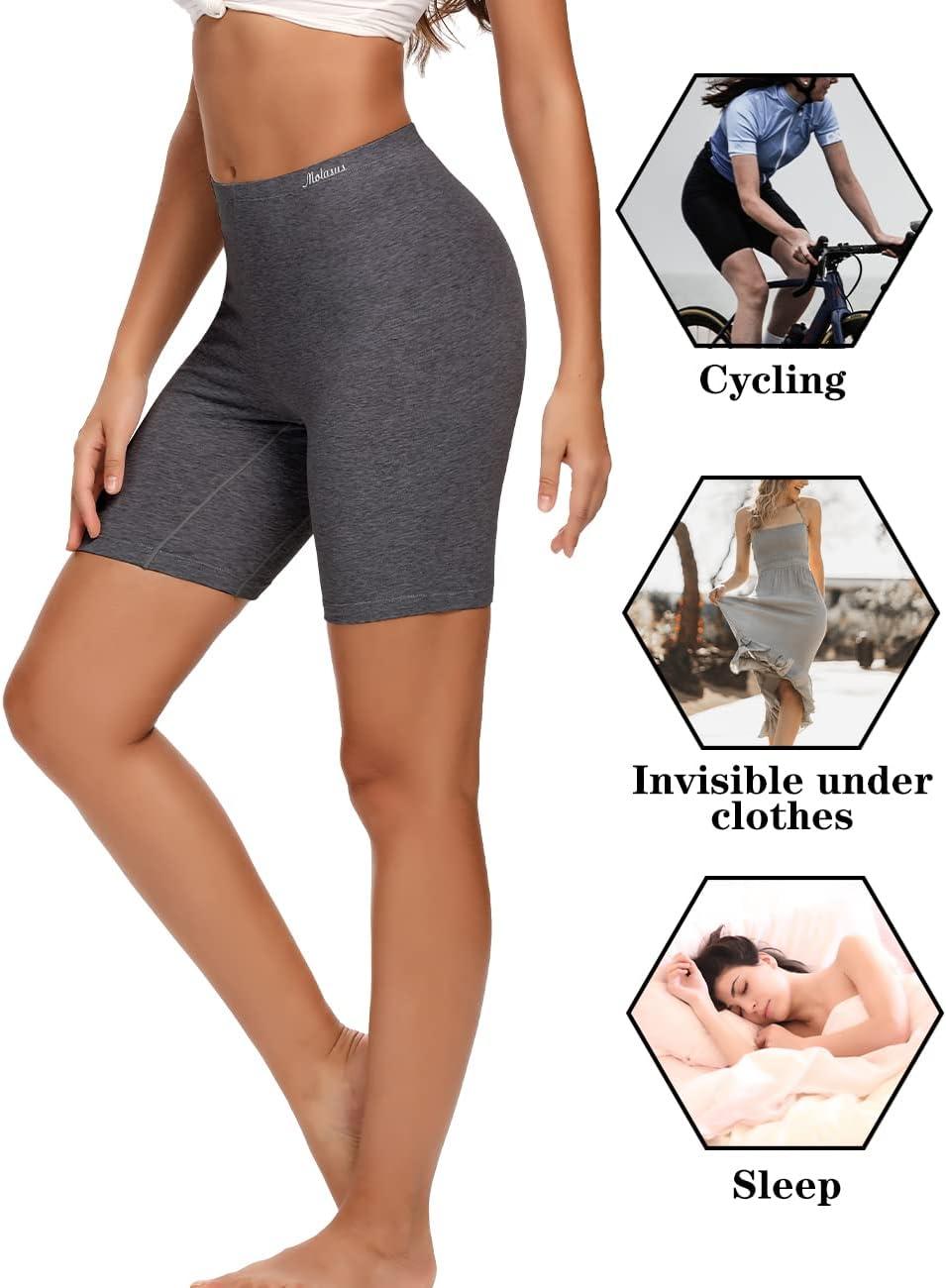 imageMolasus Womens Cotton Boxer Shorts Underwear Anti Chafing Bike ShortsRegular ampamp Plus SizeMulticolor4pack02