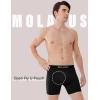 imageMolasus Mens Boxer Briefs Soft Cotton Open Fly Tagless UnderwearBlackpack of 5