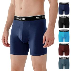 imageMolasus Mens Boxer Briefs Soft Cotton Open Fly Tagless UnderwearMulticolorpack of 5
