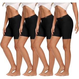 imageMolasus Womens Cotton Boxer Shorts Underwear Anti Chafing Bike ShortsRegular ampamp Plus SizeBlack4pack