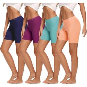 imageMolasus Womens Cotton Boxer Shorts Underwear Anti Chafing Bike ShortsRegular ampamp Plus SizeMulticolor4pack03