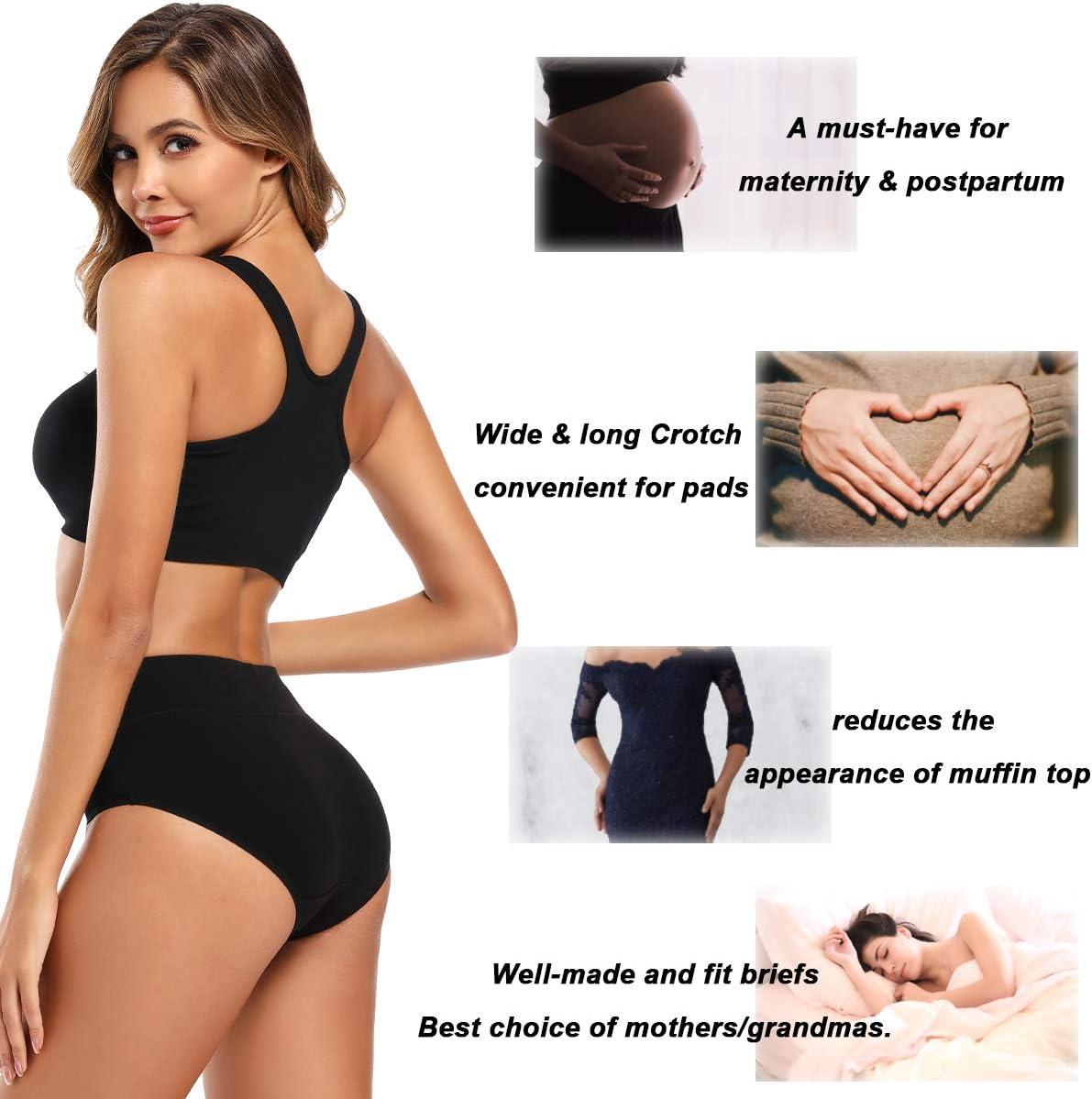 imageMolasus Womens Cotton Underwear High Waisted Full Coverage Ladies Panties Regular ampamp Plus SizeBlack