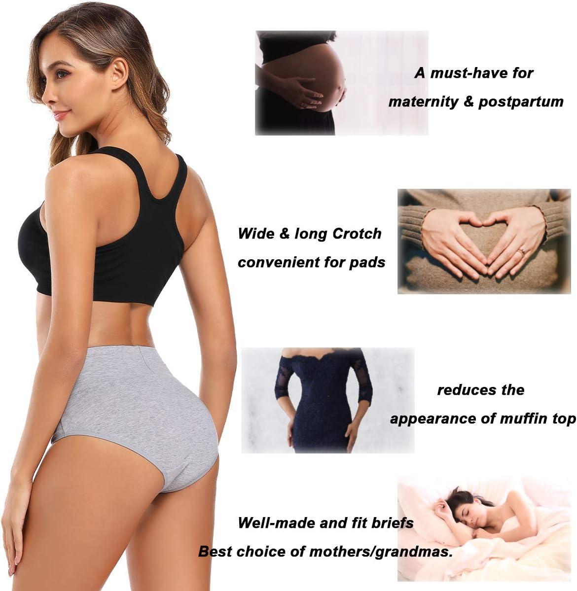 imageMolasus Womens Cotton Underwear High Waisted Full Coverage Ladies Panties Regular ampamp Plus SizeGrey5pack