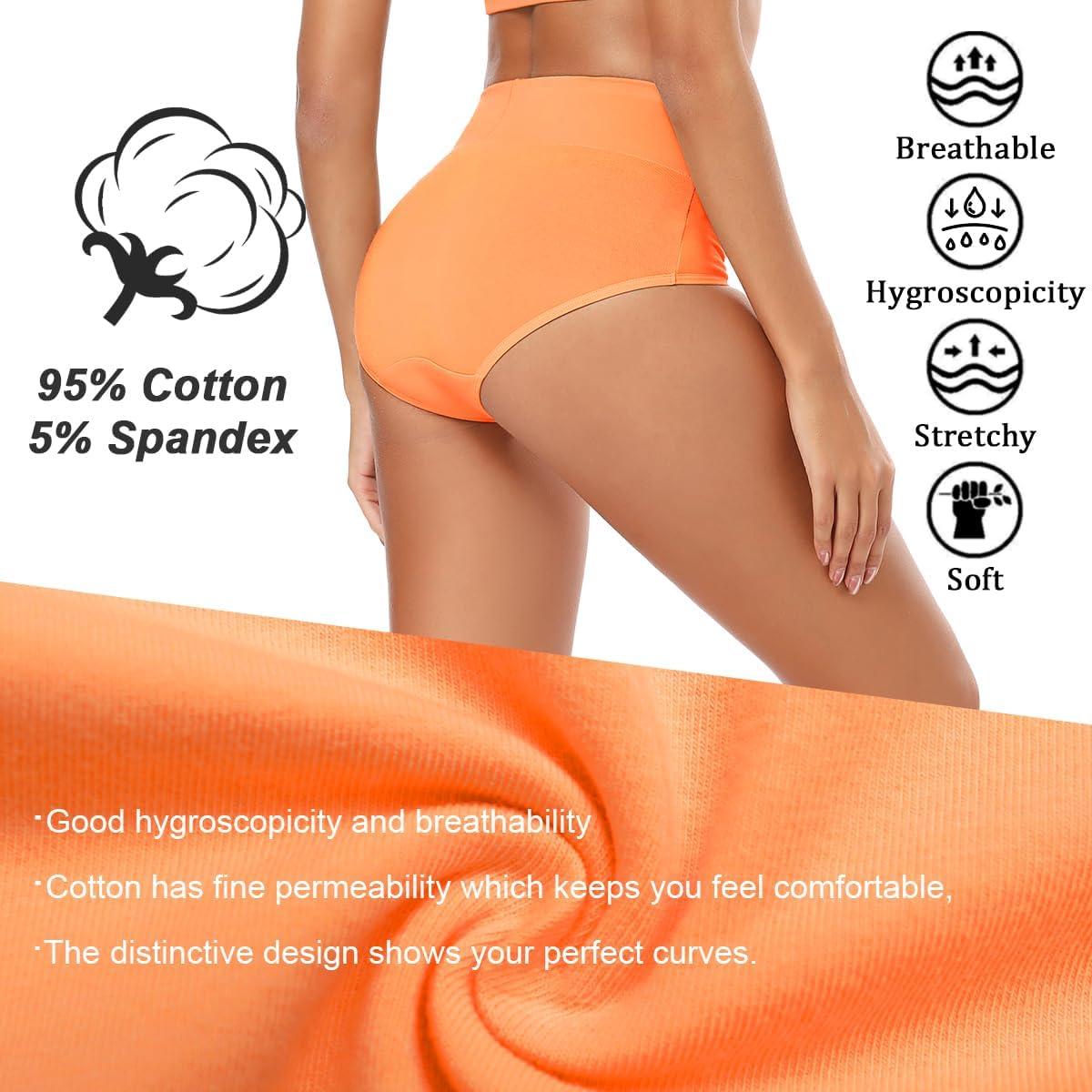 imageMolasus Womens Cotton Underwear High Waisted Full Coverage Ladies Panties Regular ampamp Plus SizeMulticolor5packa3