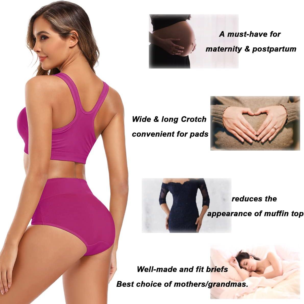 imageMolasus Womens Cotton Underwear High Waisted Full Coverage Ladies Panties Regular ampamp Plus SizeMulticolor5packa4