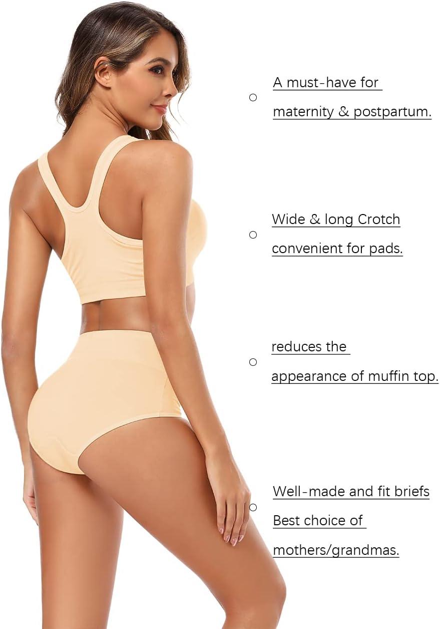 imageMolasus Womens Cotton Underwear High Waisted Full Coverage Ladies Panties Regular ampamp Plus SizeMulticolor5packa5