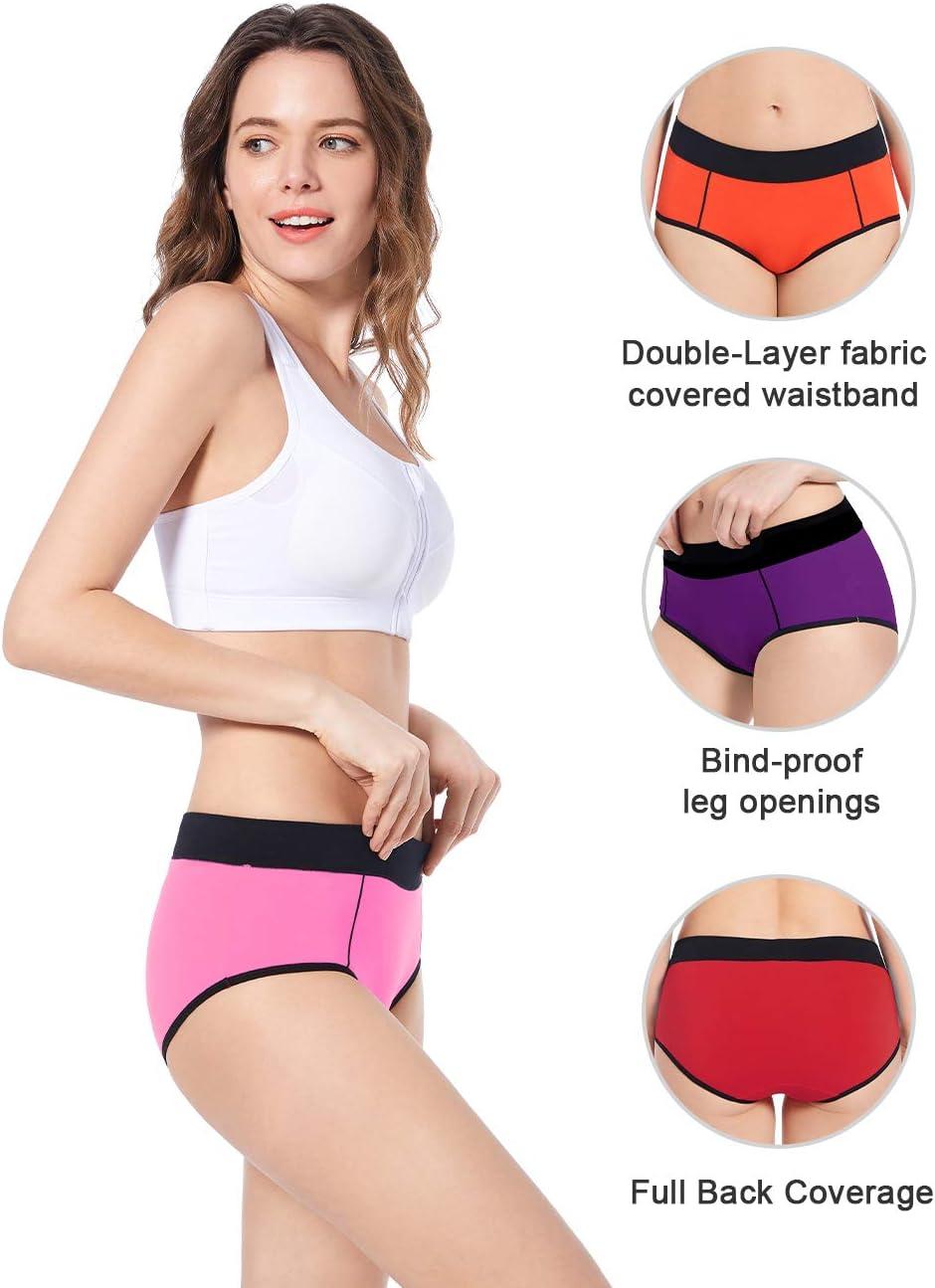 imageMolasus Womens Soft Cotton Briefs Ladies MidHigh Waisted Full Coverage Panties Regular ampamp Plus SizeMulticolor5packa2