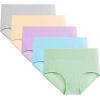 imageMolasus Womens Cotton Underwear High Waisted Full Coverage Ladies Panties Regular ampamp Plus SizeMulticolor5packa5