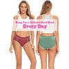 imageMolasus Womens Soft Cotton Briefs Ladies MidHigh Waisted Full Coverage Panties Regular ampamp Plus SizeMulticolor5packa3