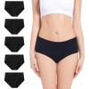 imageMolasus Womens Soft Cotton Briefs Ladies MidHigh Waisted Full Coverage Panties Regular ampamp Plus SizeBlack5pack