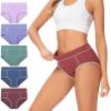 imageMolasus Womens Soft Cotton Briefs Ladies MidHigh Waisted Full Coverage Panties Regular ampamp Plus SizeMulticolor5packa3