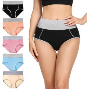 imageMolasus Womens Cotton Underwear Briefs High Waisted Ladies Panties Regular ampamp Plus Size