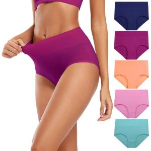 imageMolasus Womens Cotton Underwear High Waisted Full Coverage Ladies Panties Regular ampamp Plus SizeMulticolor5packa4