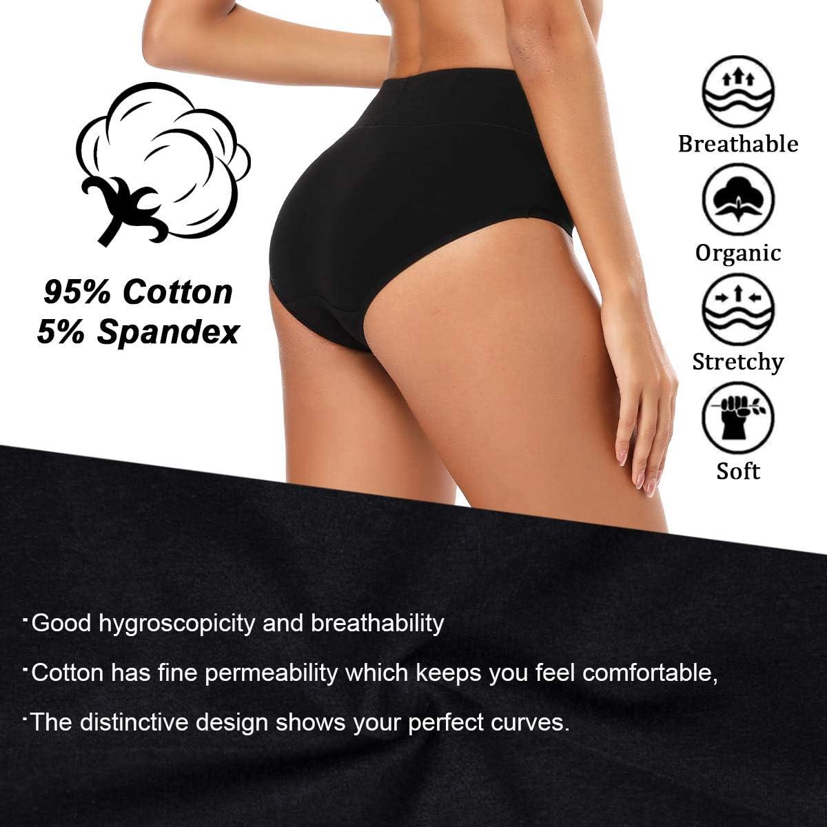 imageMolasus Womens Cotton Underwear High Waisted Full Coverage Ladies Panties Regular ampamp Plus SizeMulticolor4pack01