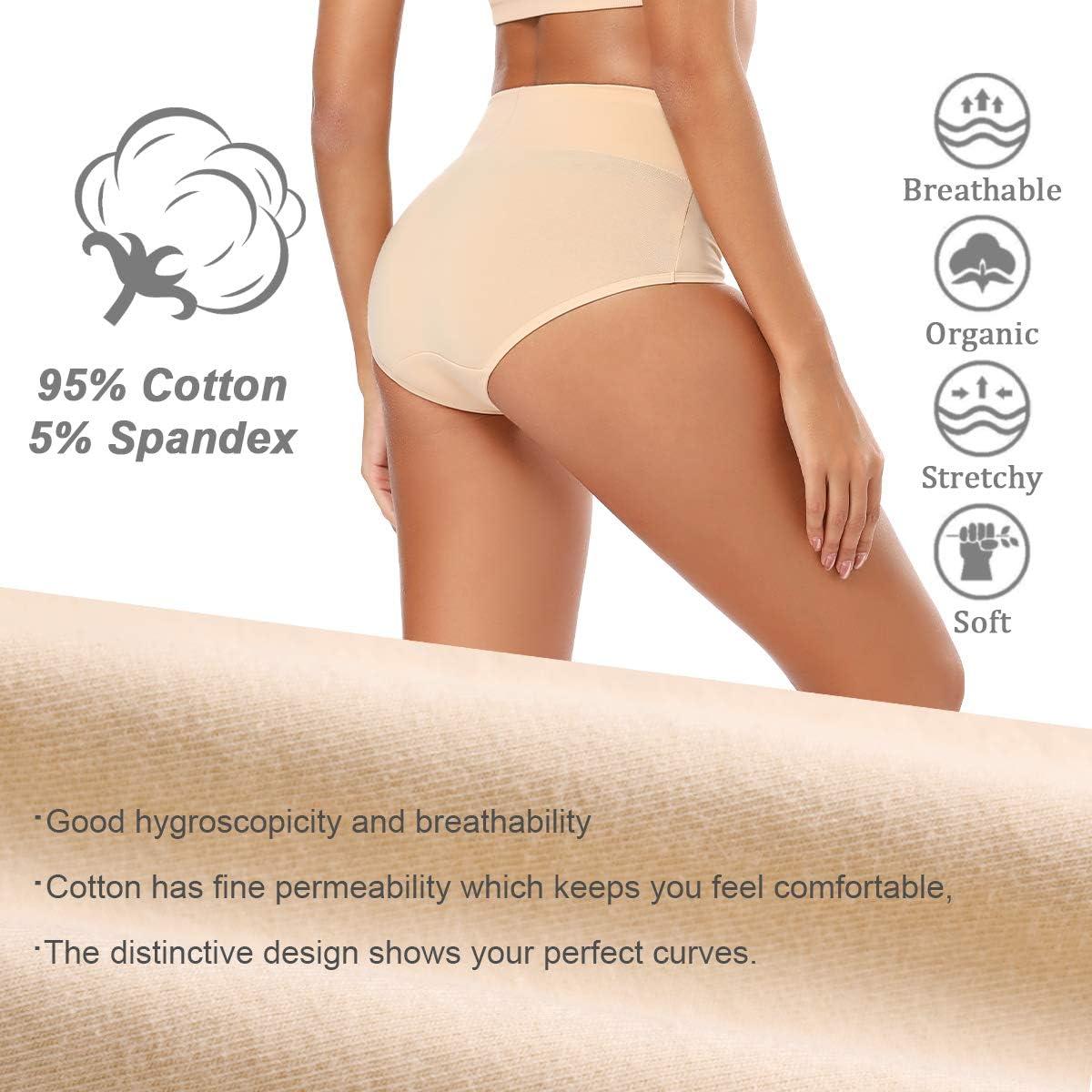 imageMolasus Womens Cotton Underwear High Waisted Full Coverage Ladies Panties Regular ampamp Plus SizeNude4pack