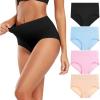 imageMolasus Womens Cotton Underwear High Waisted Full Coverage Ladies Panties Regular ampamp Plus SizeMulticolor4pack
