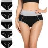 imageMolasus Womens Cotton Underwear Briefs High Waisted Ladies Panties Regular ampamp Plus SizeBlack5pack